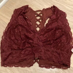 Burgundy Altard state bralette- L